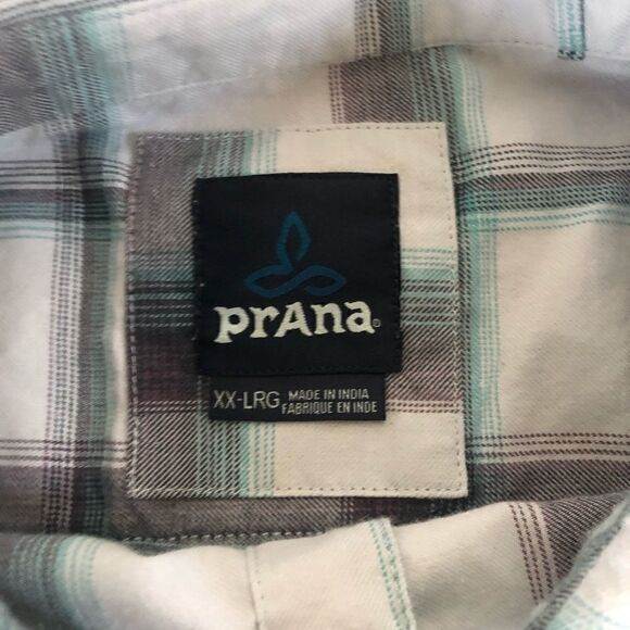 prAna Blue/Purple Plaid Button Down Shirt - Picture 3 of 7